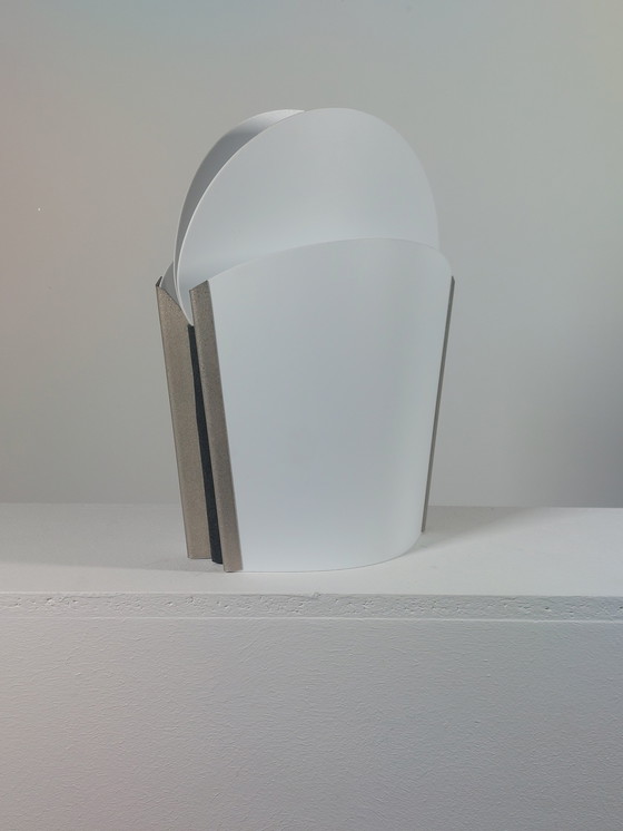 Image 1 of Lampe de table vintage Slamp Samuel Parker Italie Sun Ra Opalflex cuir métal