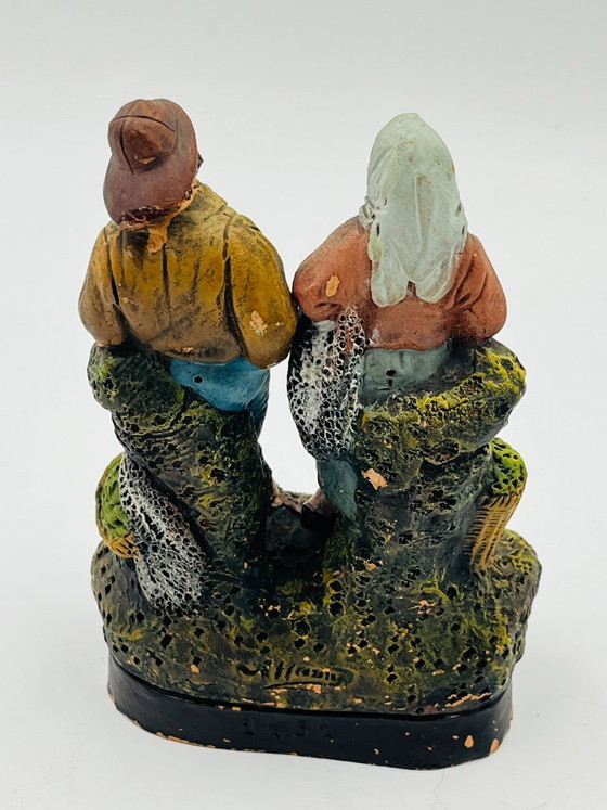 Vintage Fishermen Statuette from La Panne – J. H. Hand – J.H. Hand, Decorative Objects, Ceramic (photo 8 of 11)