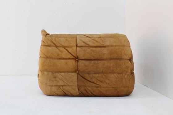 Image 1 of Poltrona angolare vintage Togo in pelle cognac di Michel Ducaroy per Ligne Roset