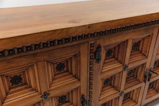 Image 1 of Large Solid Brutalist Rustic 3D Sideboard, 1960s
