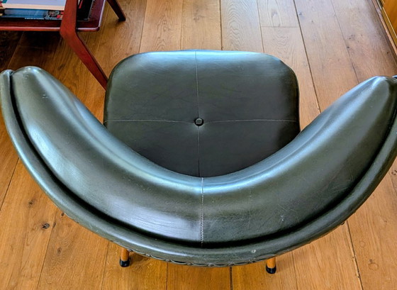 Poltrona Verde Scuro (modello Expo '58), Merk onbekend, Poltrone, Legno, Skai (foto 4 di 5)