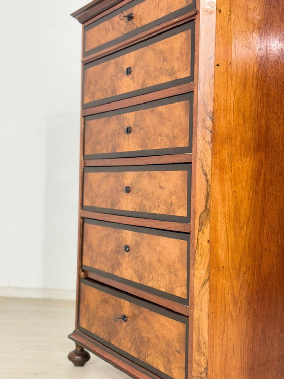 Image 1 of Zeer mooie antieke chiffonière ladekast/wastafel uit circa 1900, Biedermeier-stijl