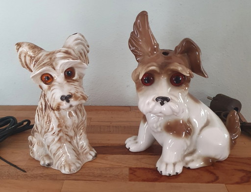 Makelloses Set aus 2 Vintage-Porzellan-Teelichtern in Hundeform (1950er Jahre) – tafellampen, Porcelain (photo 2 of 15)