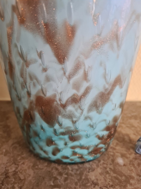 Murano Vase AVEM Bullicante 1950-1955 - Handblown Glass / Handmade Glass Gold Avventurina (photo 3 of 8)