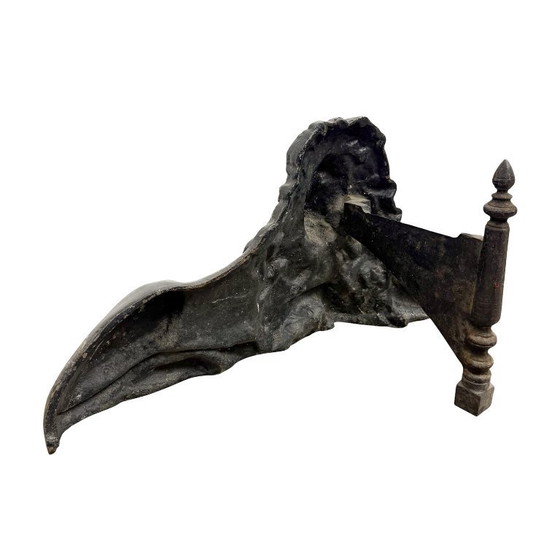 Image 1 of Paire de grattoirs à chaussures/chiens de cheminée anciens en fonte anglaise, représentant un lion et une licorne.