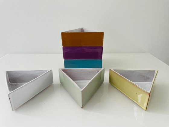 Image 1 of Set di 6 ciotole piramidali fatte a mano – Maredsous