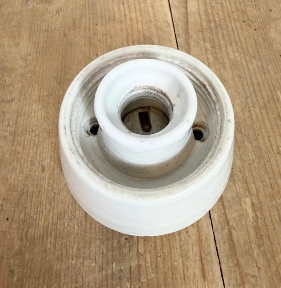 Image 1 of Vintage White Porcelain Ceiling Light, 1970s