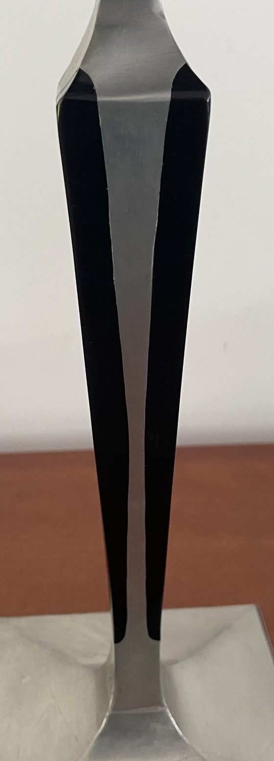 Crescent Silverware co NY - Two Art Deco Silver Pewter Candle holders – Metal, Textile (photo 6 of 10)