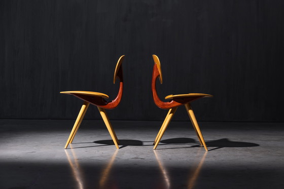 Image 1 of Mid Century Skulpturale Stühle von Stella, Frankreich, 1950er Jahre