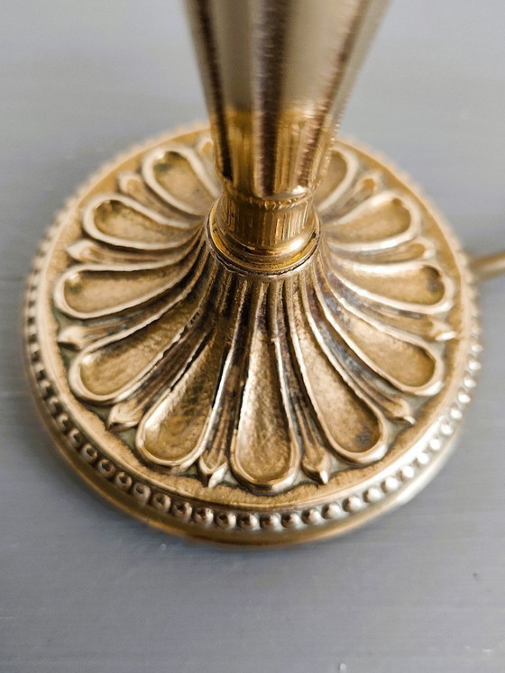 Antique Bronze Table Lamp – Textile (photo 8 of 11)