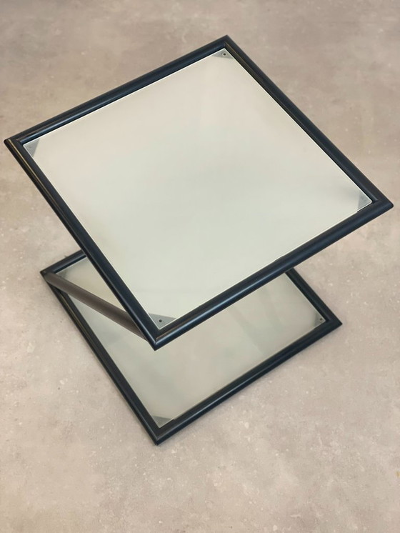 Image 1 of Table Harvink Z – métal noir et verre