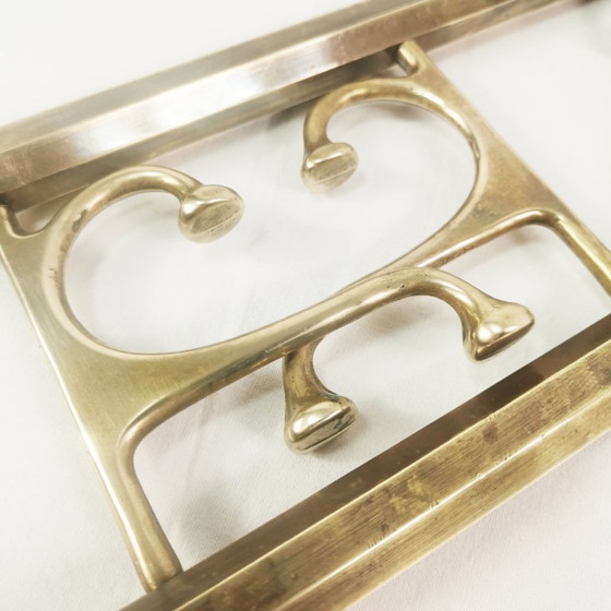 Perchero de pared Art Déco de latón, Austria, década de 1940. – Brass (photo 8 of 13)