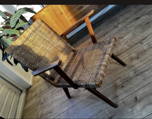 Sedia in teak di metà secolo – fauteuils, Rattan, Wood (photo 2 of 8)