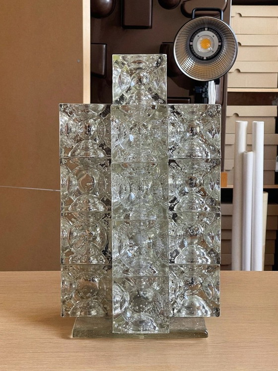 Sculptural Lamp in Polished Albano Glass Cubes for Poliarte, 1960s – Table lamps (photo 8 of 8)