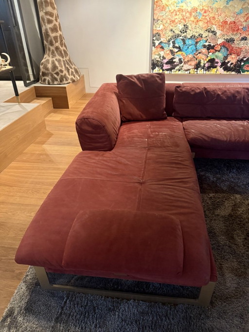 Baxter Viktor Vintage Style Suede Bank – hoekbanken, Metal (photo 2 of 10)