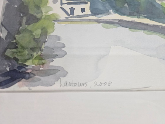 Lidwien Kuster - 'Lastours' - Watercolor - French village view - Holland - 2008 – Art, Glass, Paper (photo 6 of 6)