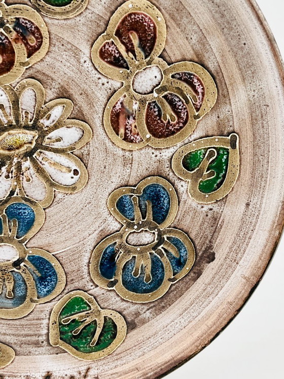 Image 1 of Piatto decorativo vintage in ceramica di Vallauris, firmato Lolo