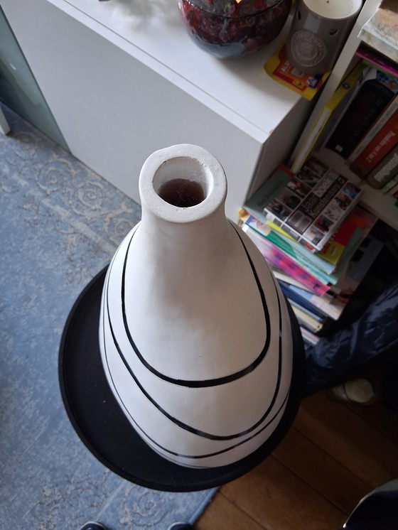 Image 1 of Schöne Keramik Pop-Art Vase in Schwarz/Weiß