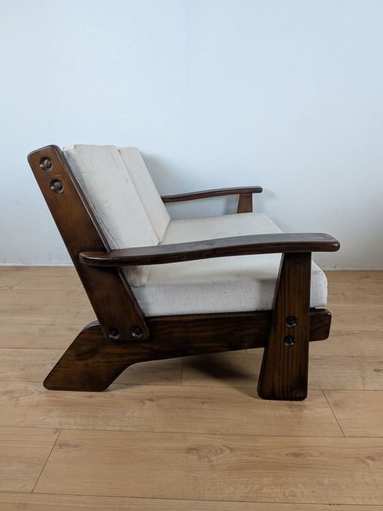 Image 1 of Vintage Gralon Everest / Schote 70 2-Zits Designbank – Massief Hout – Jaren '70