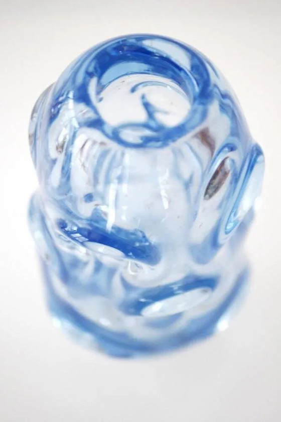 Image 1 of Vase vintage en cristal moderne bleu pâle par Börne Augustsson pour Åseda