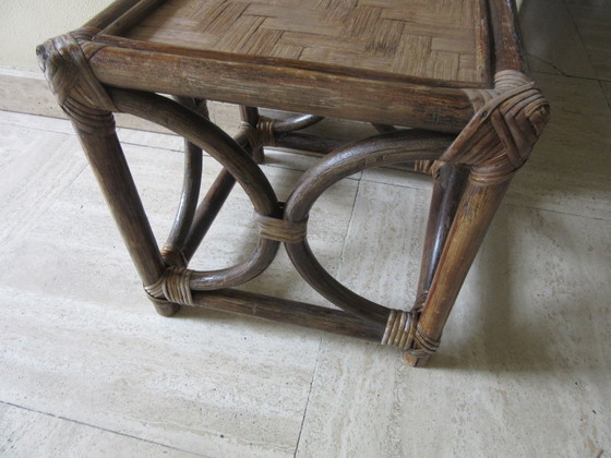Image 1 of Vintage Rattan/Bamboo Side Table