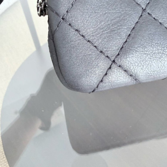 Image 1 of Chanel 2.55 Reissue 227 Large - Cannage Calfskin Black Ruthenium Silver Hardware Series 14