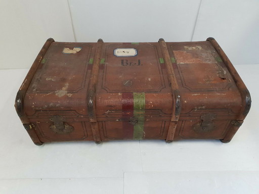 Grote kofferbak van 90 cm x 54 cm, vintage uit de jaren 1920-1930