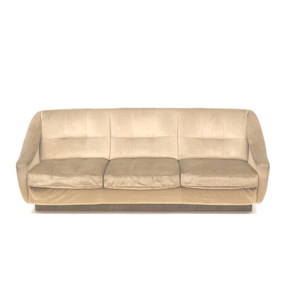 Image 1 of Vintage velvet 3-seater sofa made in the 1970s
