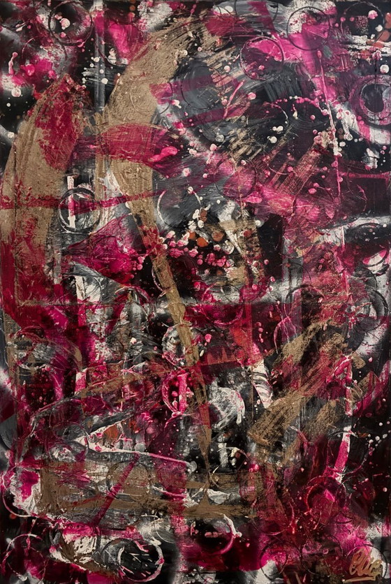 Image 1 of Walter Geraci - Abstracto rosa y dorado
