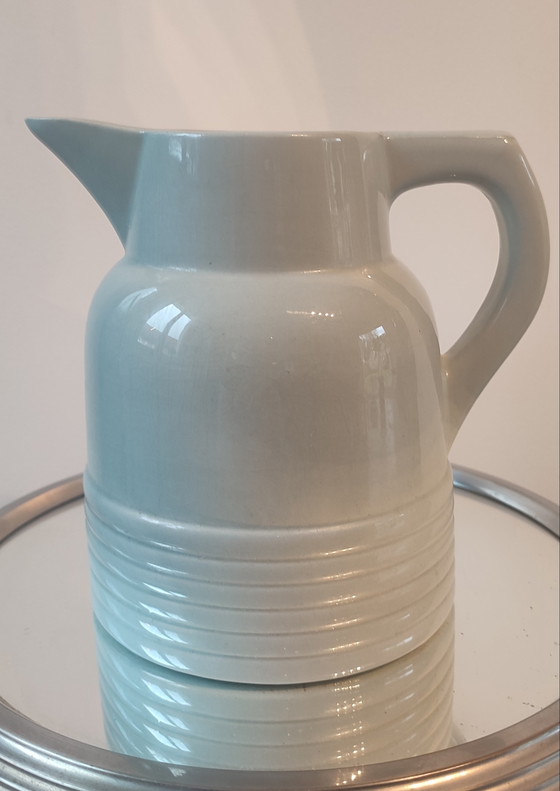 Image 1 of Pichet Art Déco Longwy , Vert Céladon . Années 30-40