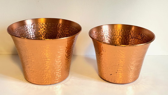 Image 1 of Pair of Copper Planters from the 60's