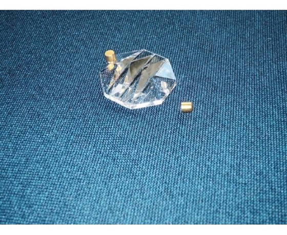 Image 1 of Kinkeldey Kronleuchter aus vergoldetem Messing und facettiertem Glas, 1960er Jahre