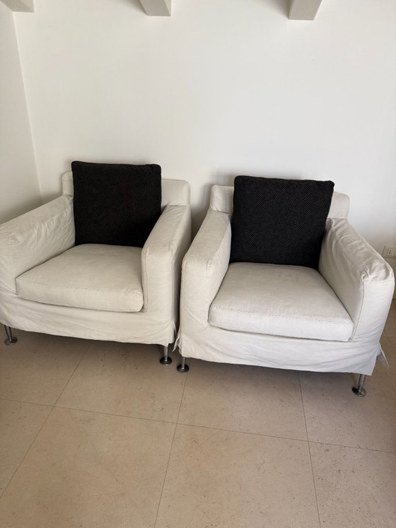 Living room sofa and 2 armchairs Mod. HARRY by Antonio Citterio for B&B – B&B Italia, Seating area, Textile (photo 3 of 9)