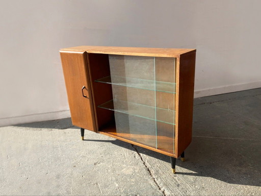Elegant Mid-Century vintage  bookcase with sliding glass doors by Turnidge