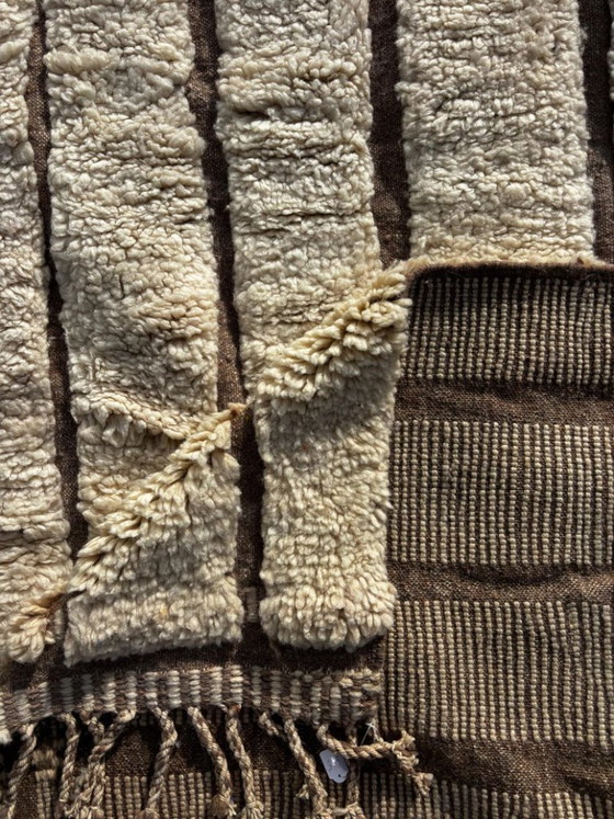 Image 1 of Moroccan White Wool Mrirt Rug 200x300cm- Moroccan Berber Beni Ourain Rug - White Authentic Carpet - Modern Design Rug - Hand Mad