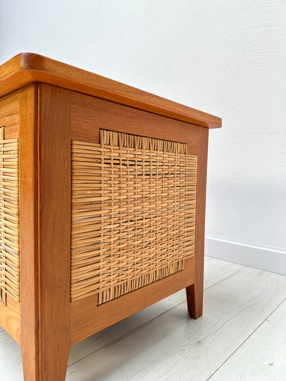 Image 1 of Cassapanca/panca contenitore vintage danese in teak degli anni '60, disegnata da Kai Winding per Poul Hundevad.