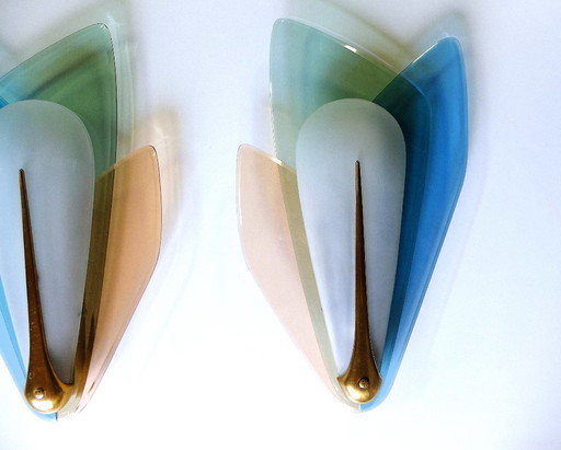 Max Ingrand (1908-1969) pair of sconces circa 1955, Fontana Arte