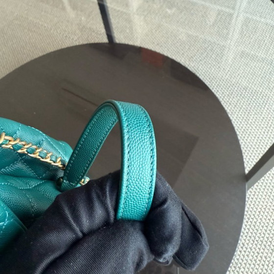 Image 1 of Chanel Coco Handle Small - Caviar Quilted Grained Calfskin Green Gold Hardware Series 27