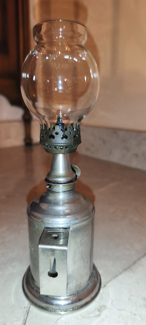 Antique Mineral Essence Table Lamp "L'Espérance" – Glass, Metal (photo 4 of 11)