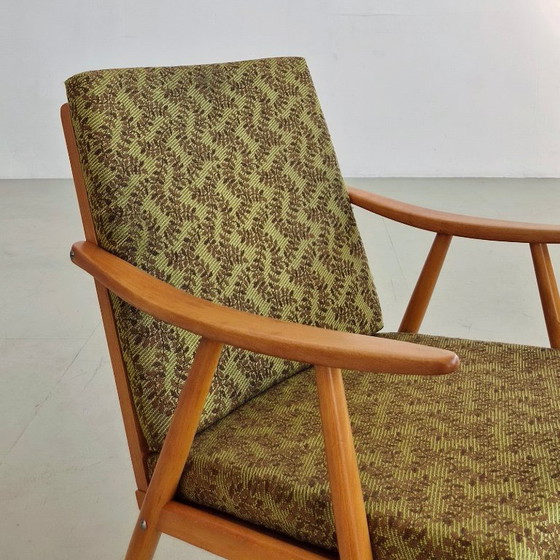Mid-Century Fauteuil, Tsjechoslowaakse TON Fabriek, Vintage Jaren 60 70 – Textile, Wood (photo 4 of 8)