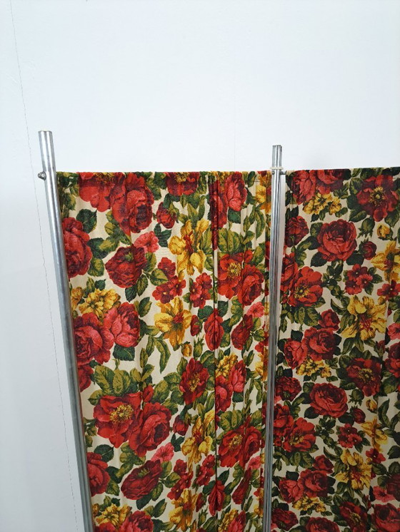 Image 1 of Mobile bar vintage con bancone estensibile e piano in vetro