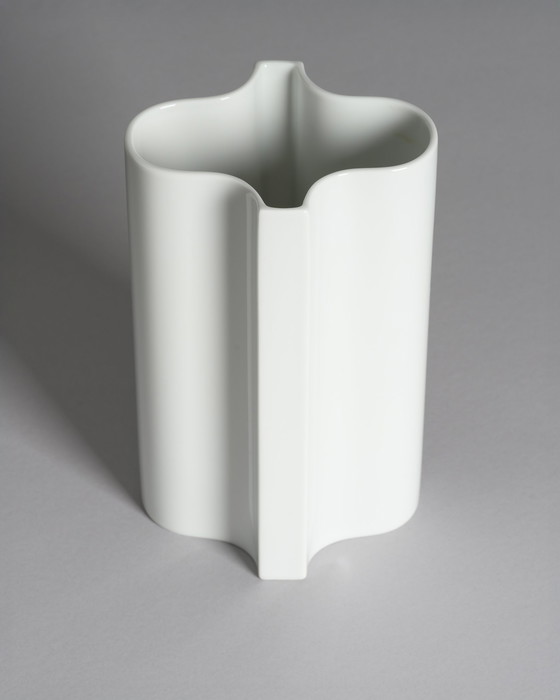 Image 1 of Rosenthal Glossy & Matte Porcelain Vase Duo Tapio Wirkkala Vintage Mid-Century