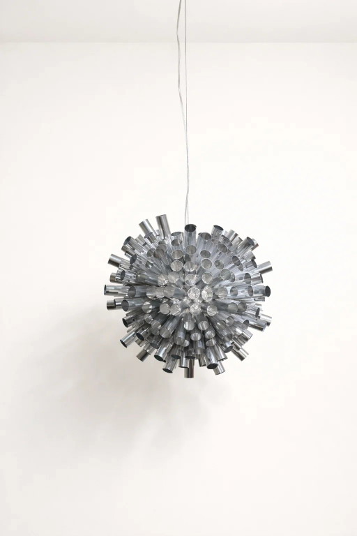 Lampada a sospensione vintage in cromo, stile Space Age. – hanglampen, Metal, Chrome