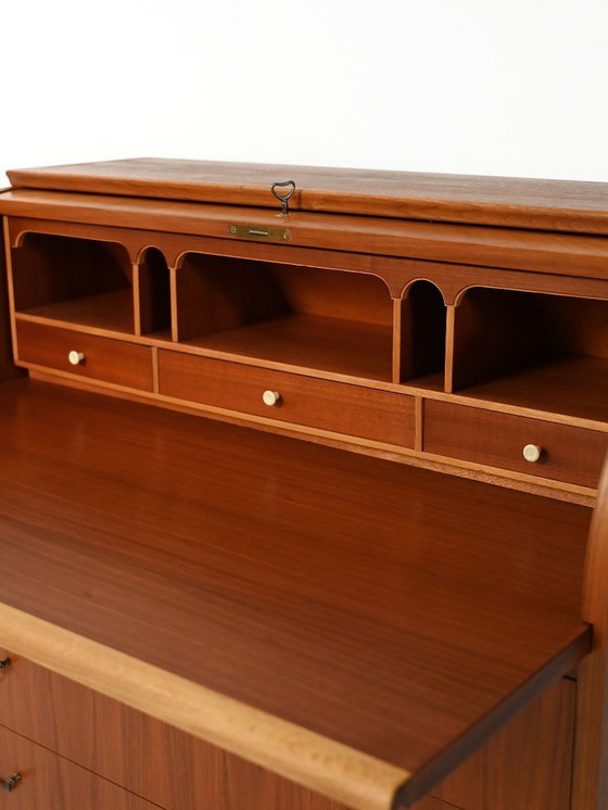 Image 1 of Secretaire scandinavo in teak con tamburo scorrevole