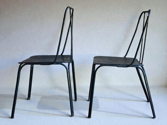 Image 1 of Quattro sedie da giardino del Parc et Jardin de Paris, anni '50