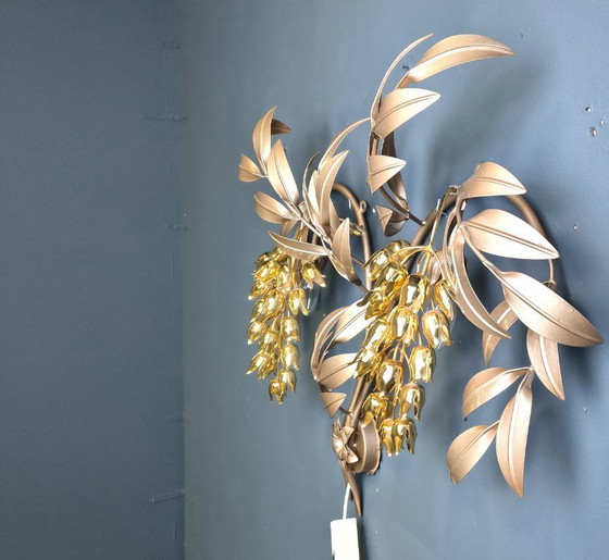 Image 1 of Lampada da parete vintage a forma di tulipano di Hans Kögl, anni '70.