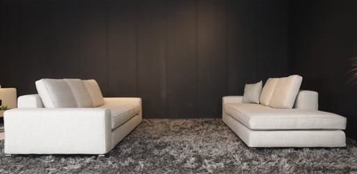 Canapé 3 places Minotti Williams avec méridienne – récemment retapissé