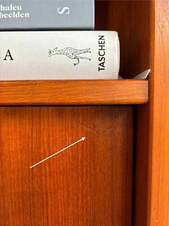 Image 1 of Vintage bookcase sliding doors teak
