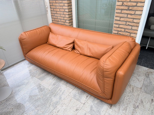 Leolux Lunetta, 3 places, cuir Ceras 2510 Brandy