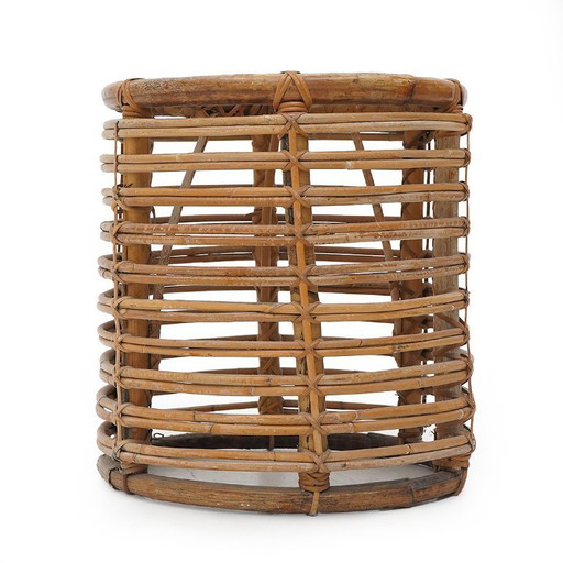 Zylindrischer Hocker aus gebogenem Rattan von Castano, 1960er Jahre